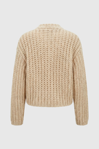 Sophia | Cozy Beige Knit Cardigan with Relaxed Fit - Lumina
