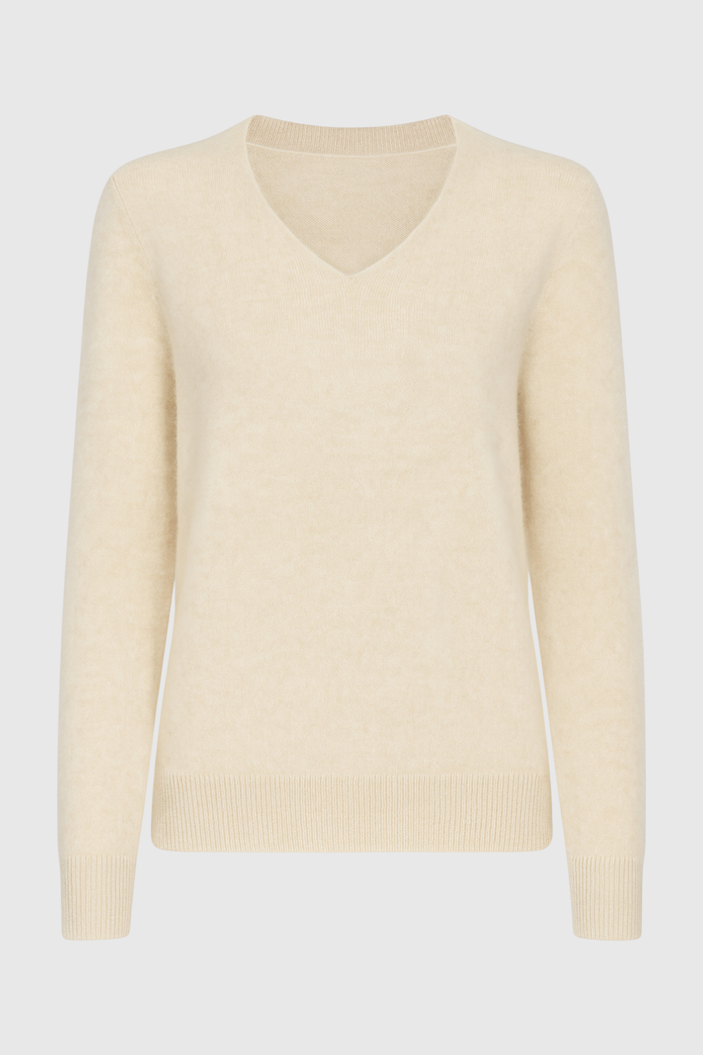 Sophia | Cozy Beige V-Neck Women's Sweater with Flattering Fit - Lumina
