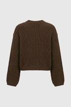 Sophia | Cozy Brown Knit Cardigan with Relaxed Fit - Lumina