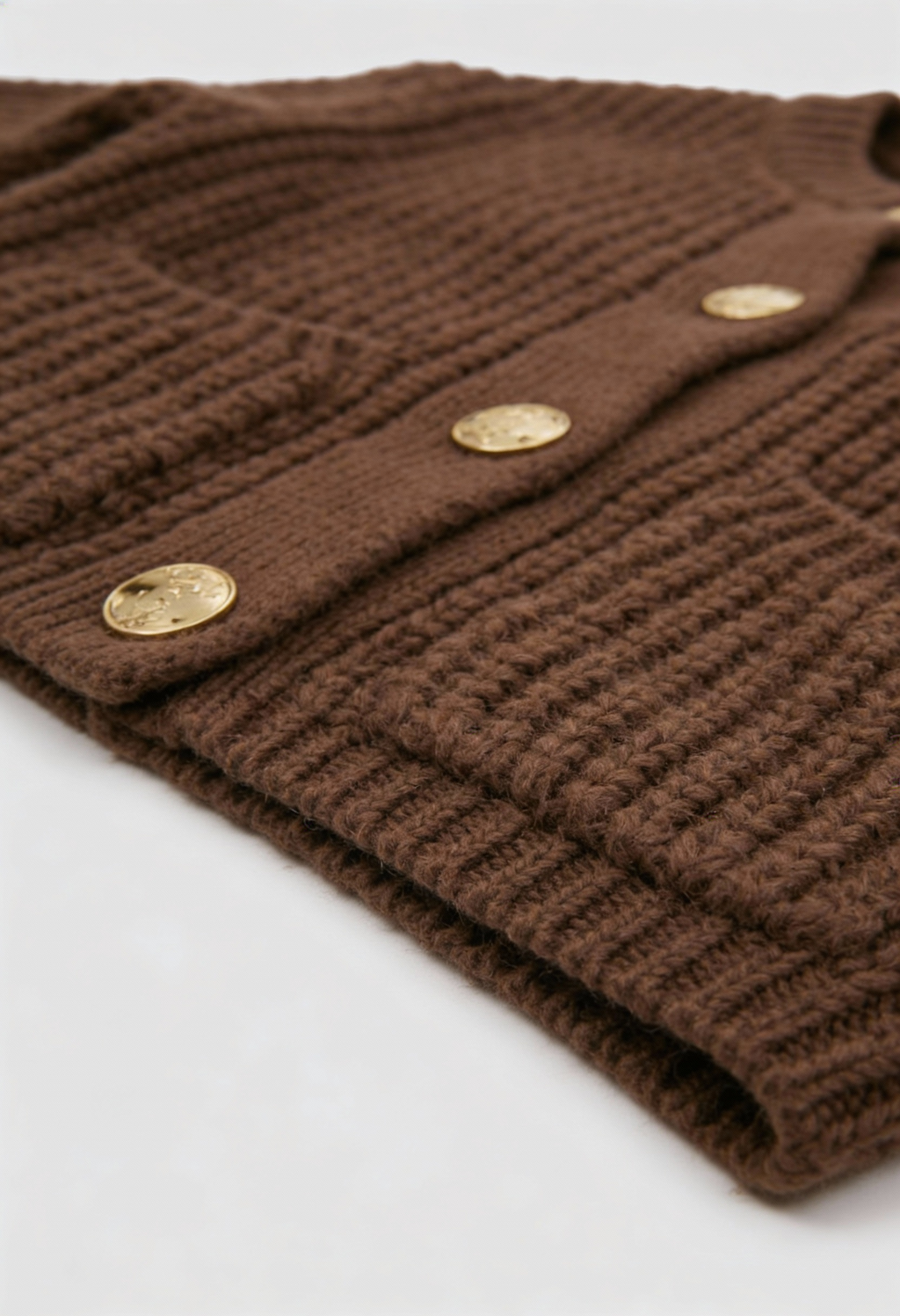 Sophia | Cozy Brown Knit Cardigan with Relaxed Fit - Lumina