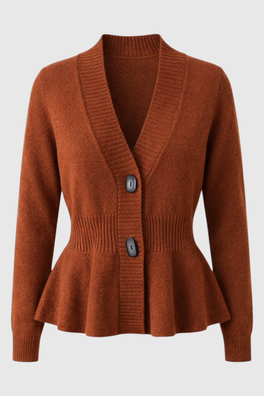 Sophia | Cozy Brown Long Cardigan with Relaxed Fit - Lumina