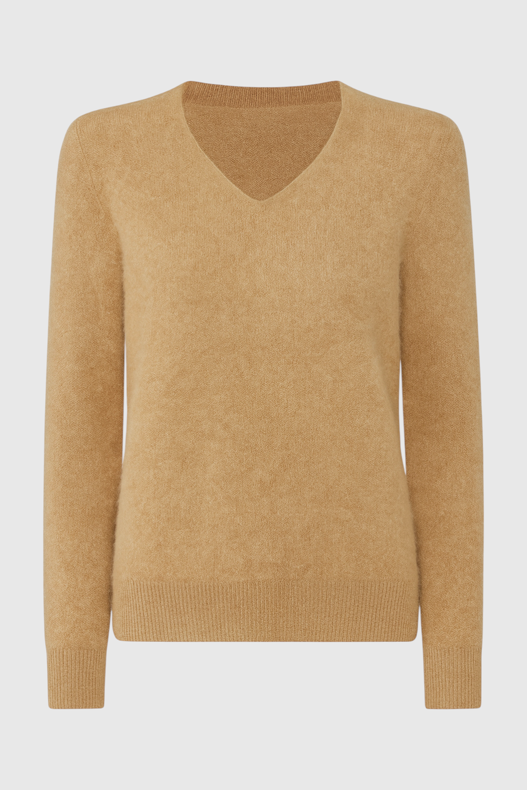 Sophia | Cozy Brown V-Neck Sweater with Flattering Fit - Lumina