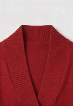 Sophia | Cozy Burgundy Long Cardigan Sweater with Relaxed Fit - Lumina