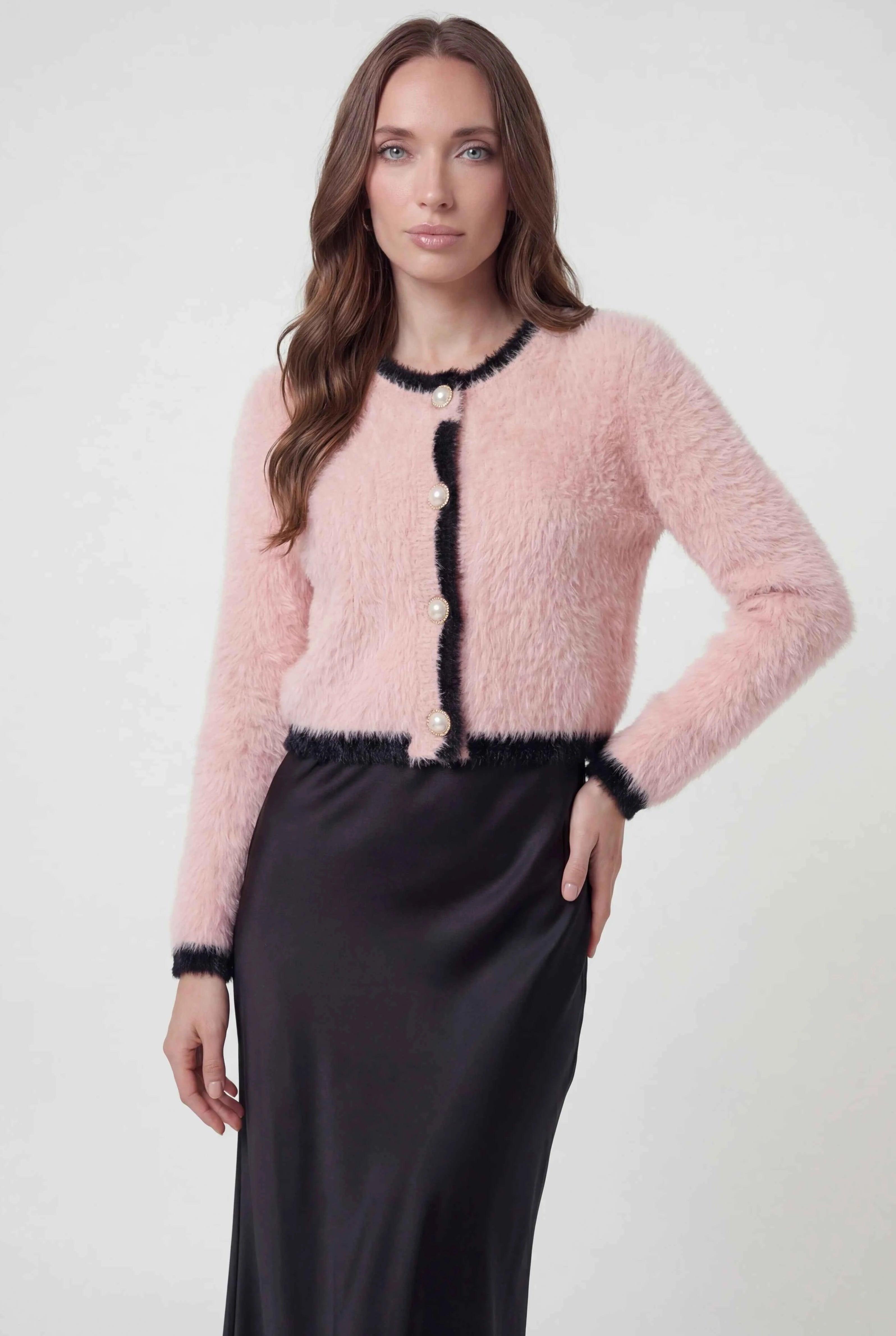 Sophia | Cozy Cropped Cardigan with Ribbed Details - Lumina