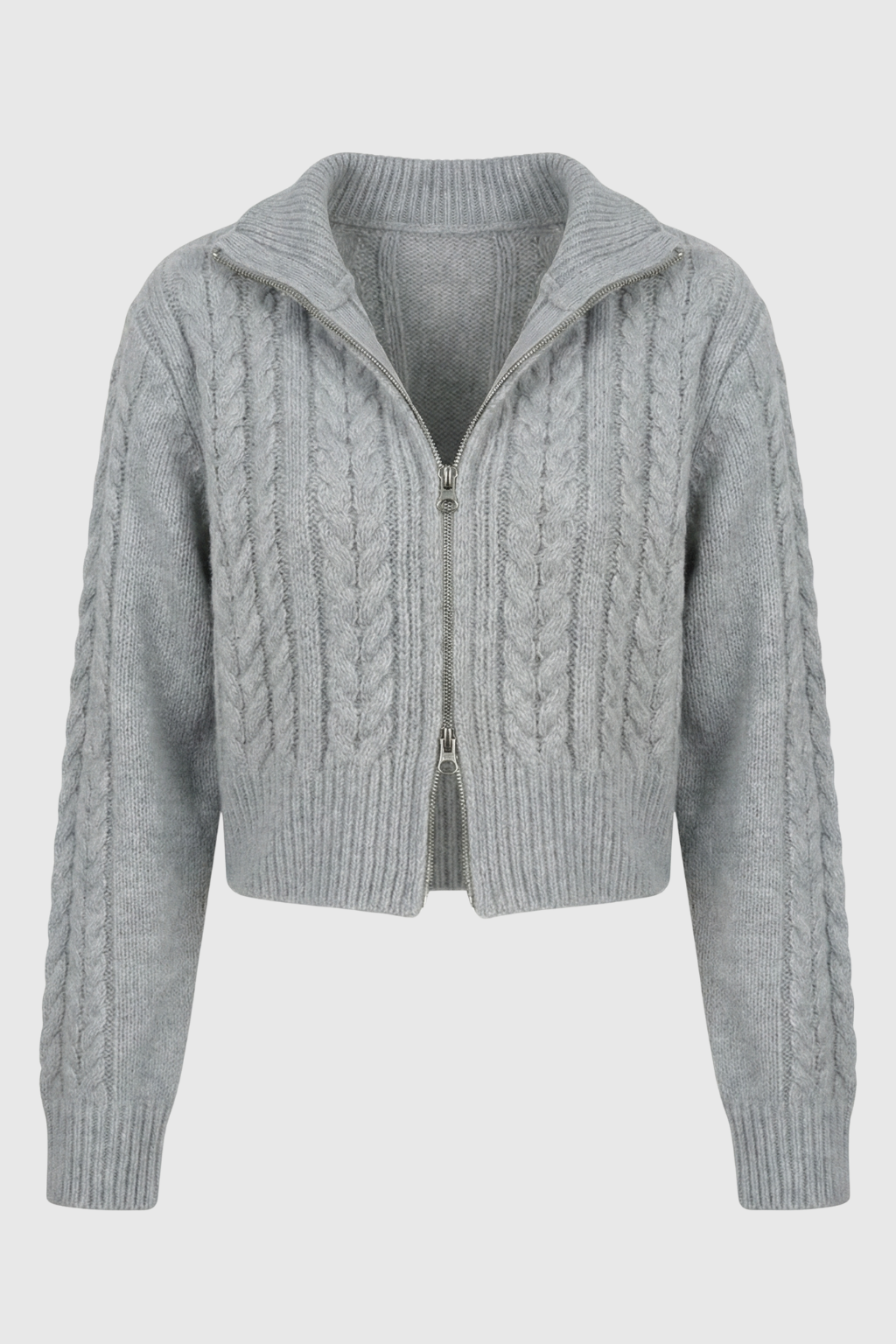 Sophia | Cozy Gray Long Cardigan Sweater with Relaxed Fit - Lumina