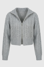 Sophia | Cozy Gray Long Cardigan Sweater with Relaxed Fit - Lumina
