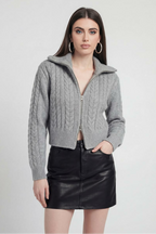 Sophia | Cozy Gray Long Cardigan Sweater with Relaxed Fit - Lumina