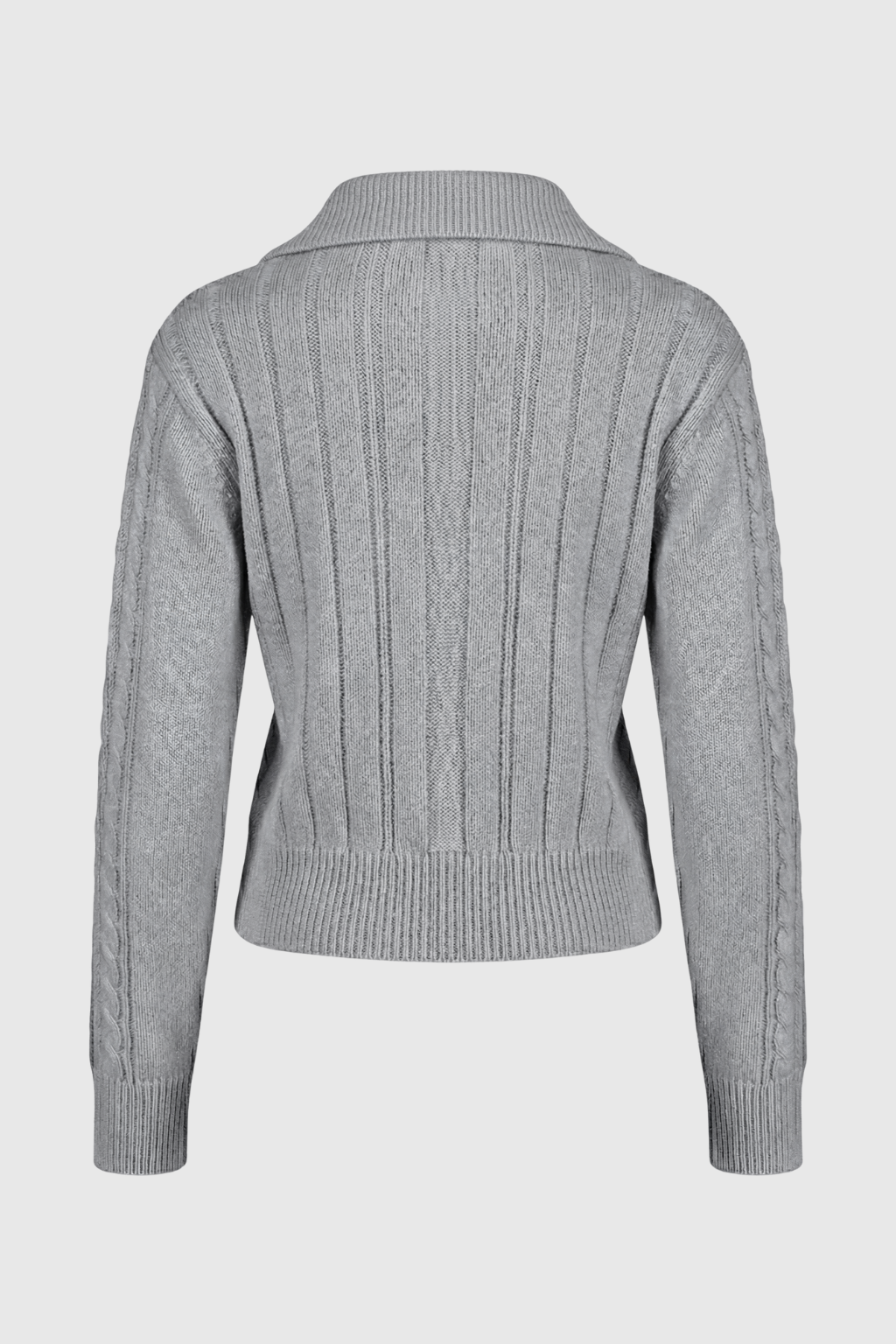 Sophia | Cozy Gray Long Cardigan Sweater with Relaxed Fit - Lumina