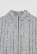 Sophia | Cozy Gray Long Cardigan Sweater with Relaxed Fit - Lumina