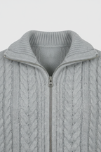 Sophia | Cozy Gray Long Cardigan Sweater with Relaxed Fit - Lumina