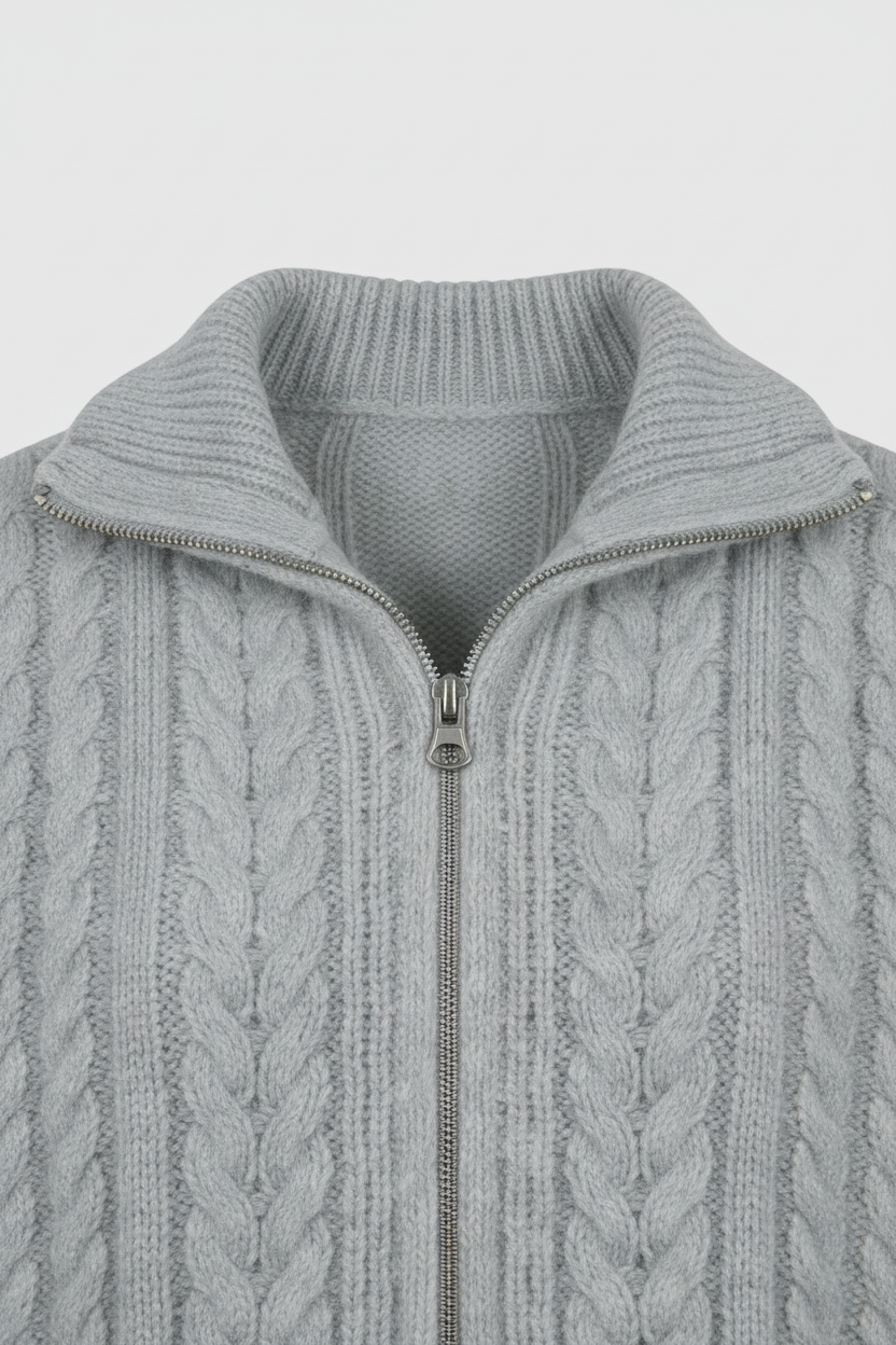Sophia | Cozy Gray Long Cardigan Sweater with Relaxed Fit - Lumina