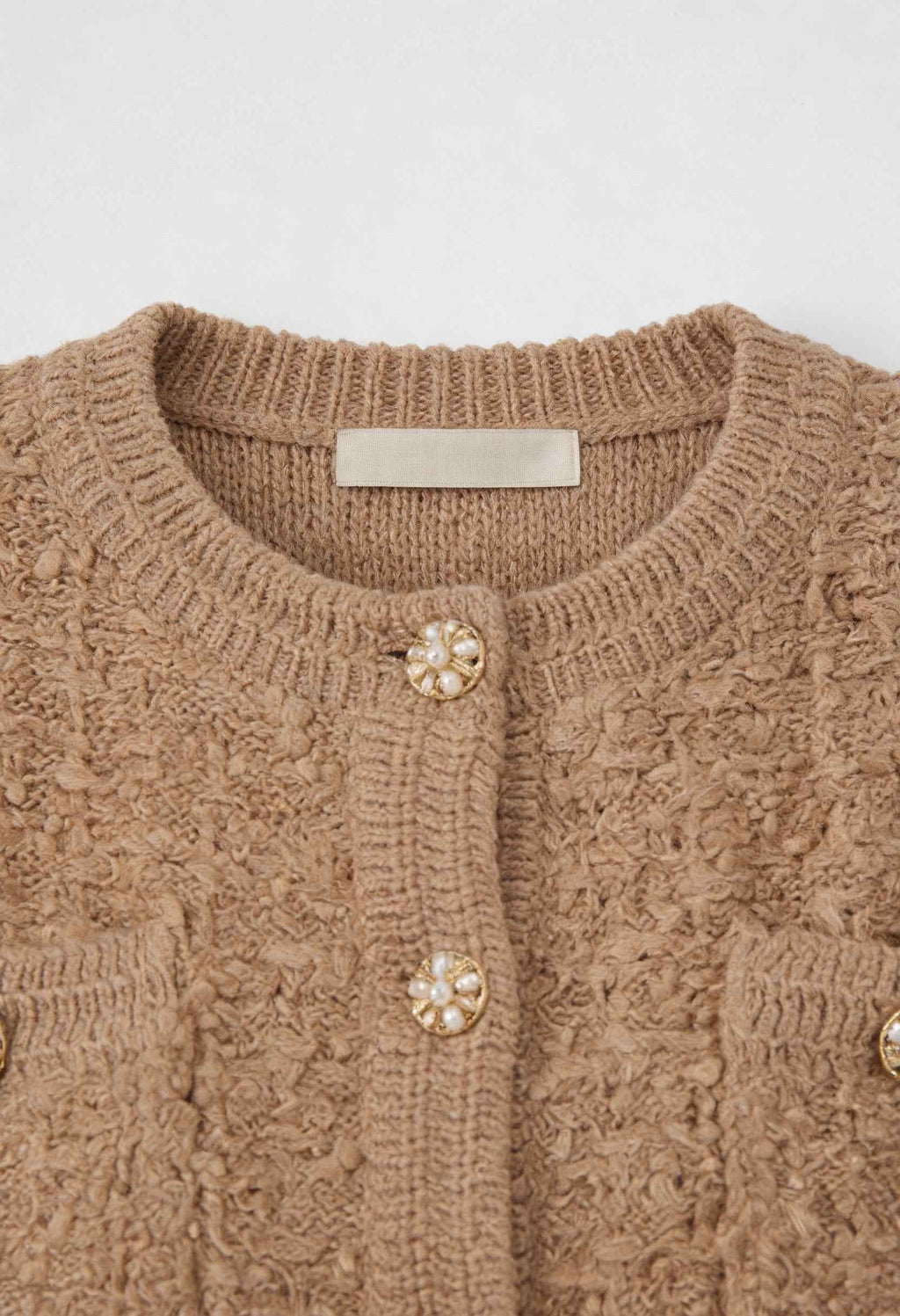 Sophia | Cozy Khaki Knit Cardigan with Open Front - Lumina
