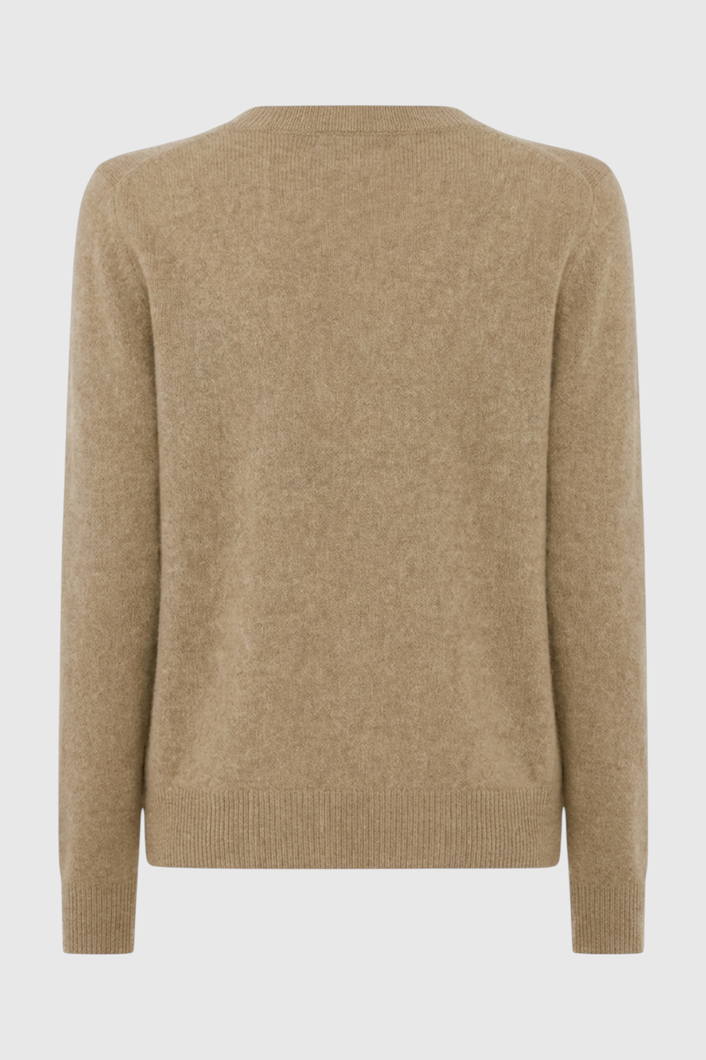 Sophia | Cozy Khaki Knit Sweater with V-Neckline - Lumina