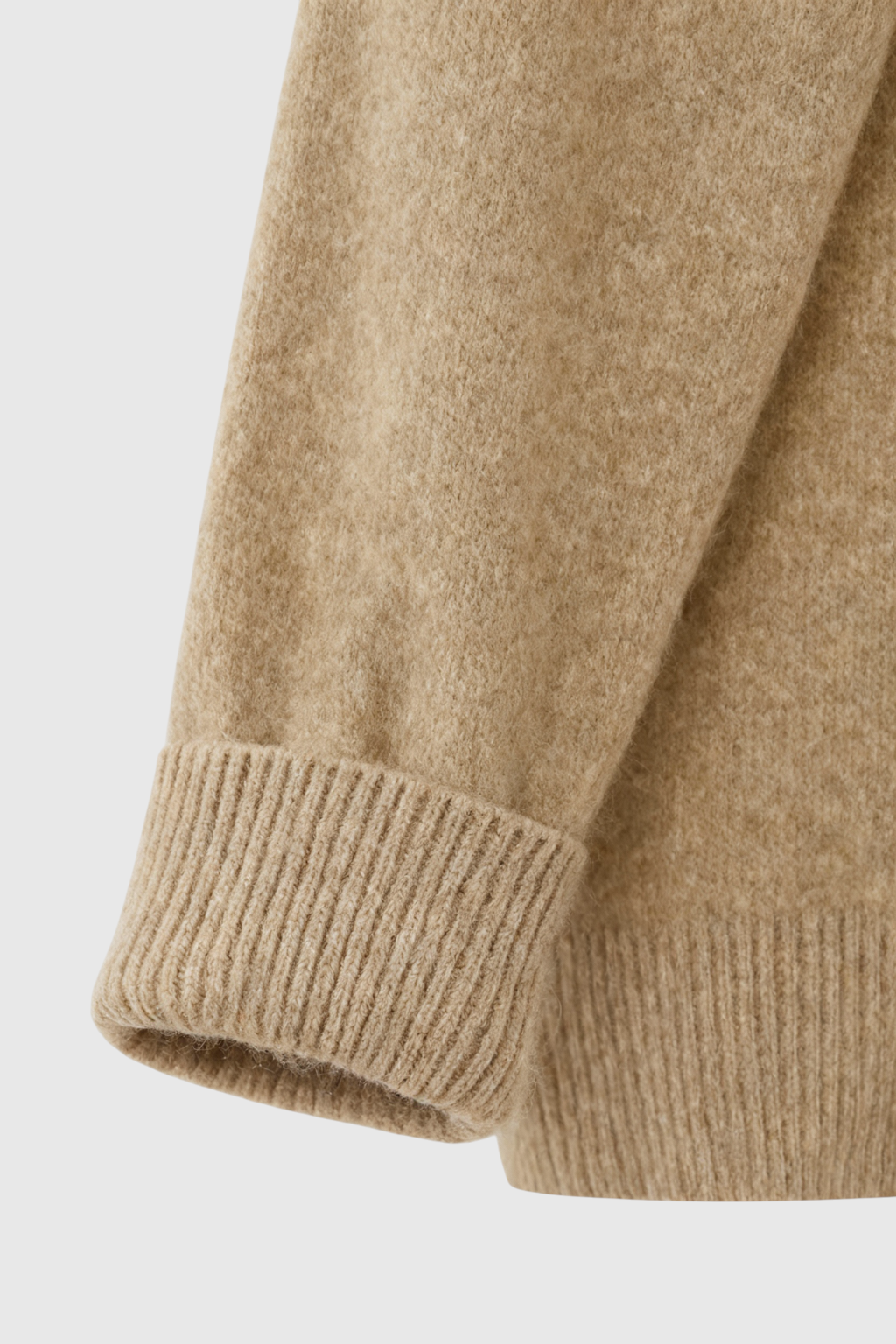 Sophia | Cozy Khaki Knit Sweater with V-Neckline - Lumina