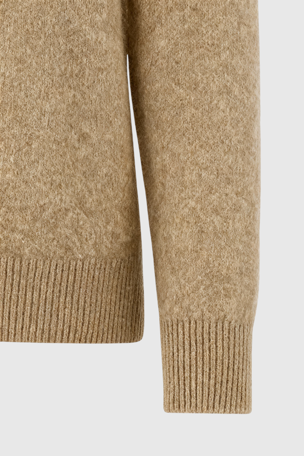 Sophia | Cozy Khaki Knit Sweater with V-Neckline - Lumina