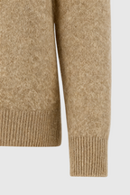 Sophia | Cozy Khaki Knit Sweater with V-Neckline - Lumina