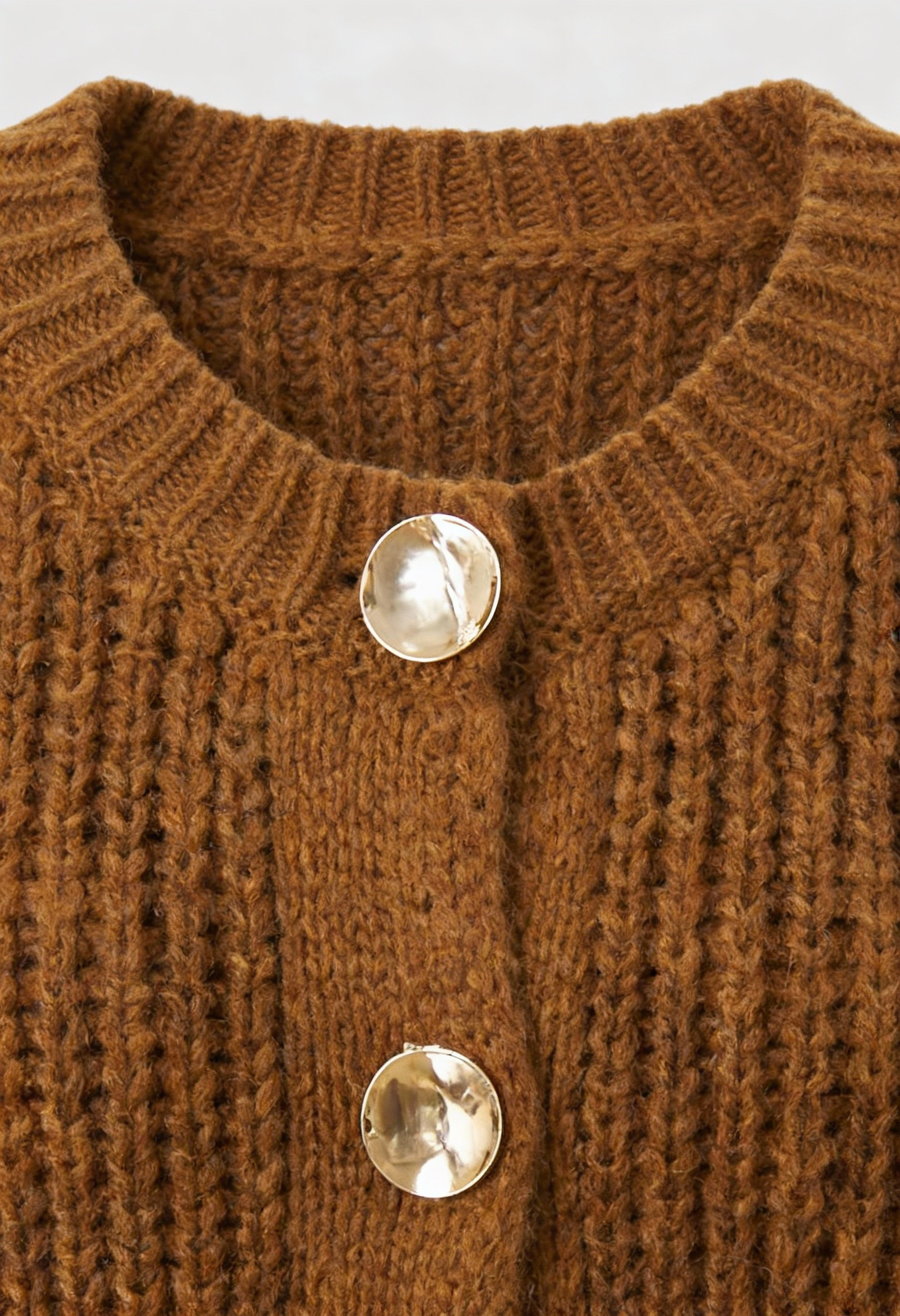 Sophia | Cozy Long Brown Cardigan Sweater with Relaxed Fit - Lumina