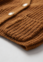 Sophia | Cozy Long Brown Cardigan Sweater with Relaxed Fit - Lumina