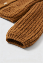 Sophia | Cozy Long Brown Cardigan Sweater with Relaxed Fit - Lumina