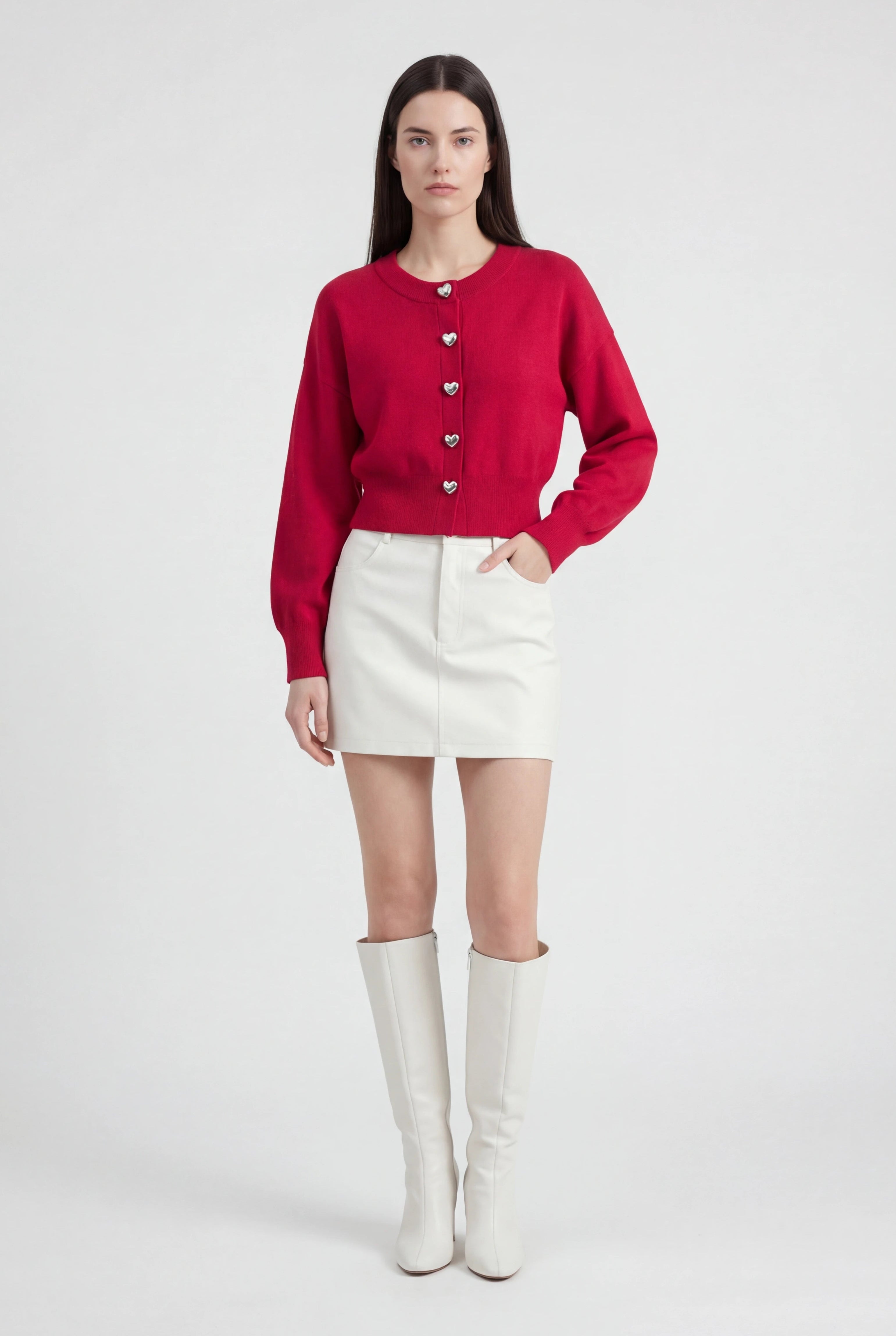 Sophia | Cozy Open Front Knit Cardigan Sweater with Ribbed Hem - Lumina