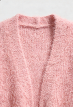Sophia | Cozy Pink Knit Cardigan with Versatile Styling - Lumina