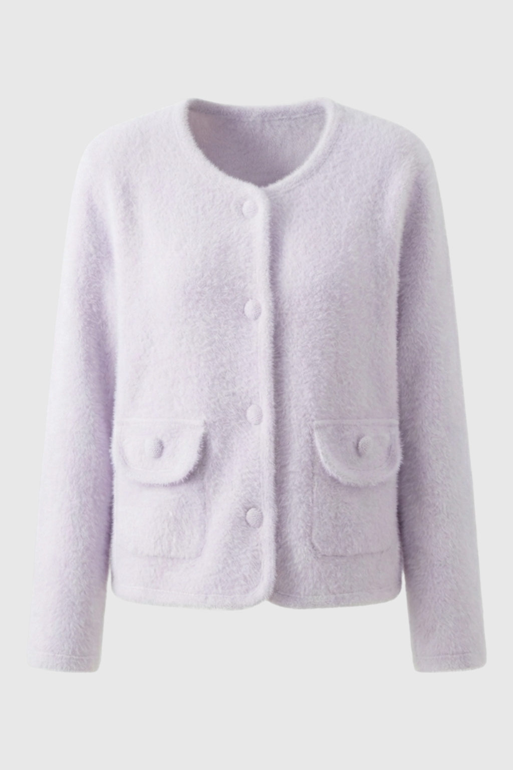 Sophia | Cozy Purple Knitted Cardigan with Open Front - Lumina