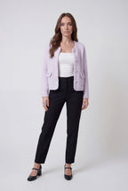 Sophia | Cozy Purple Knitted Cardigan with Open Front - Lumina