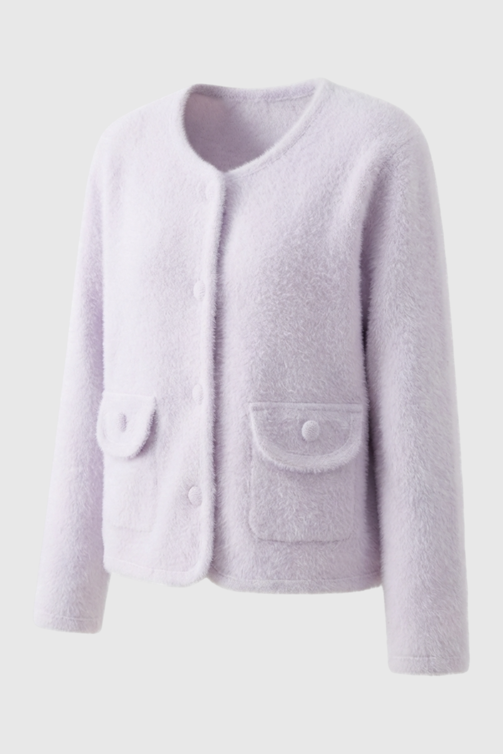 Sophia | Cozy Purple Knitted Cardigan with Open Front - Lumina