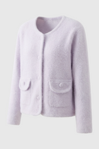 Sophia | Cozy Purple Knitted Cardigan with Open Front - Lumina