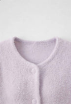 Sophia | Cozy Purple Knitted Cardigan with Open Front - Lumina