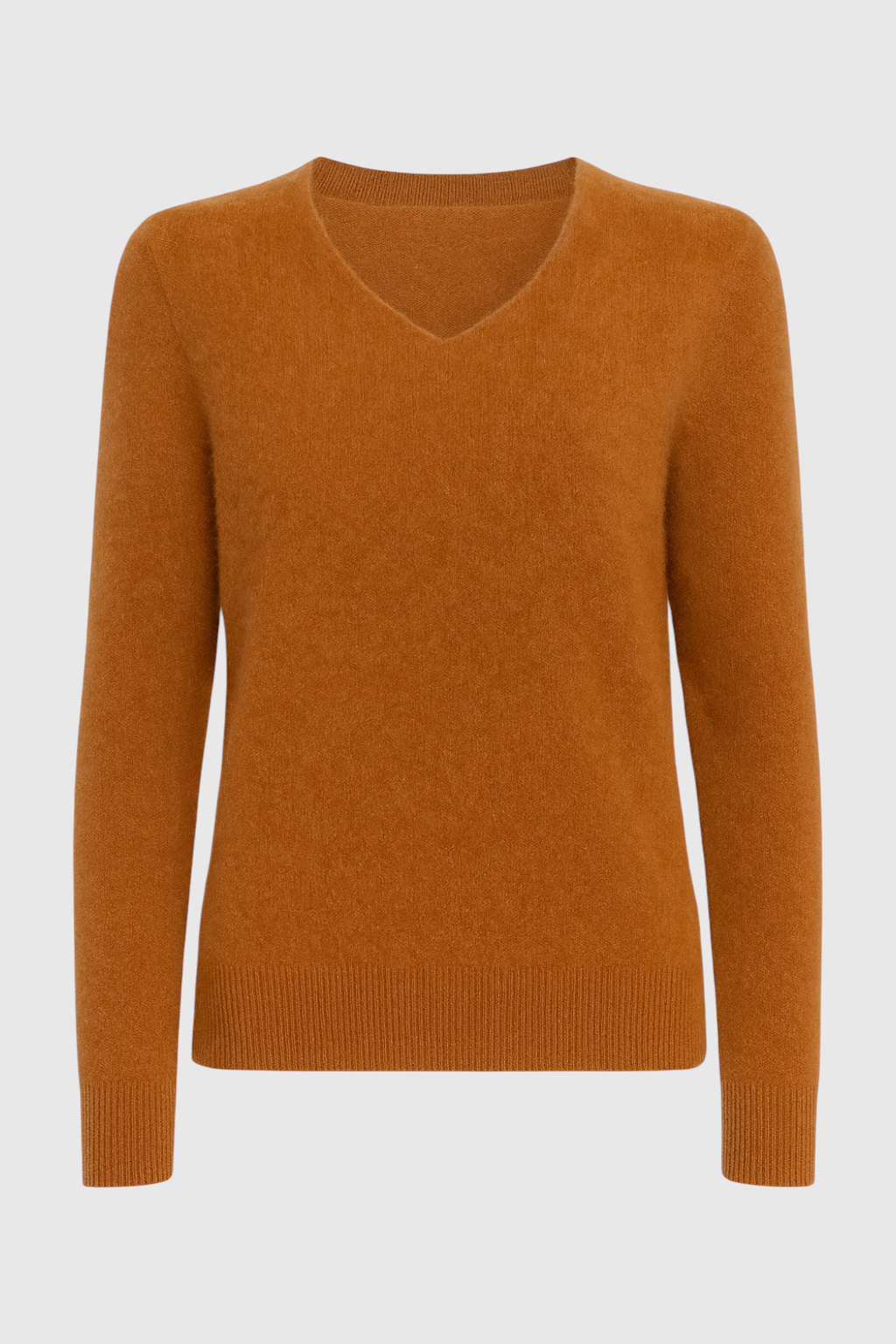 Sophia | Cozy V-Neck Orange Sweater with Flattering Fit - Lumina
