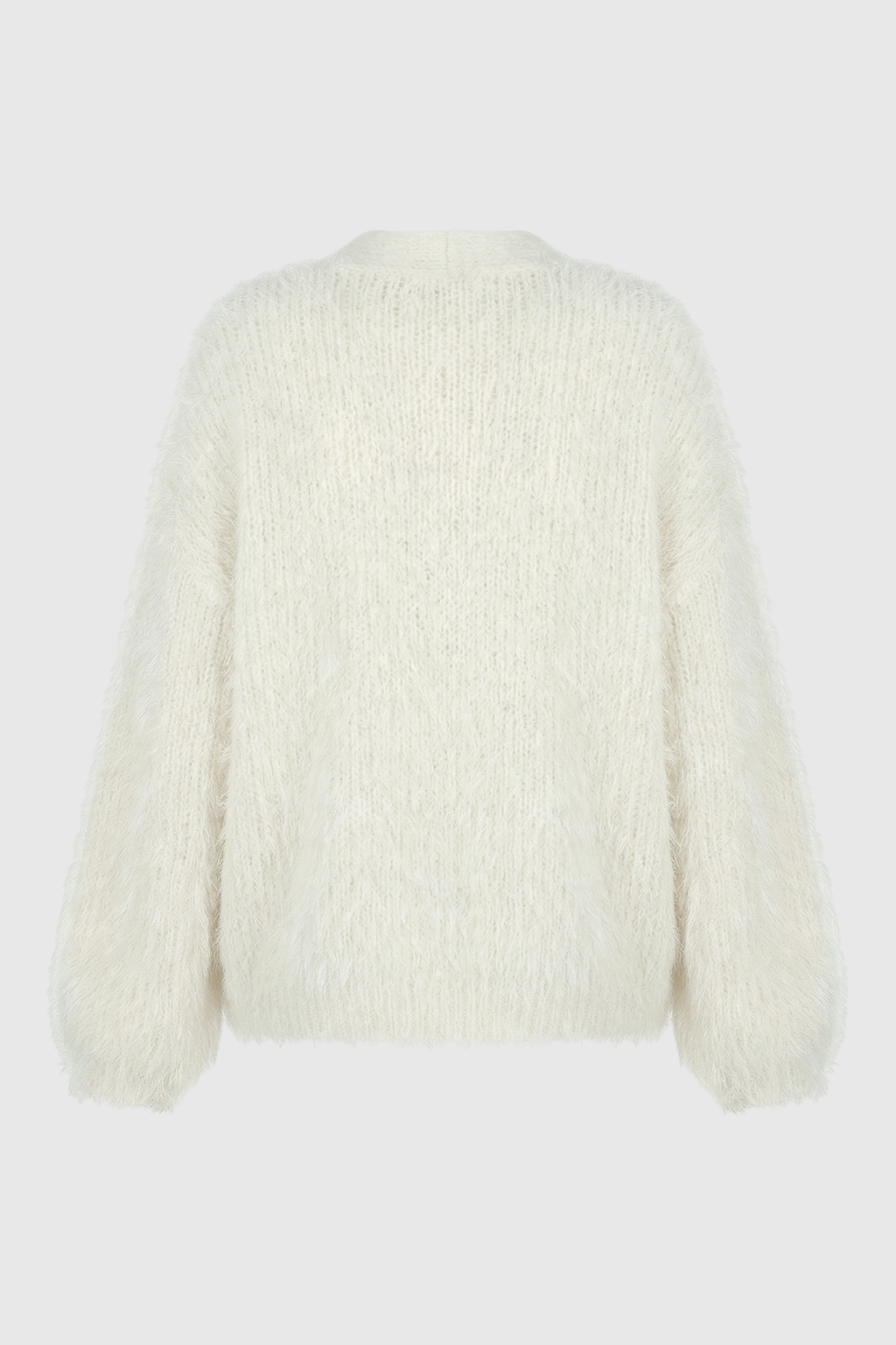 Sophia | Cozy White Knit Cardigan with Ribbed Hem - Lumina