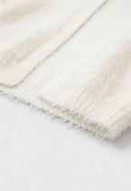 Sophia | Cozy White Knit Cardigan with Ribbed Hem - Lumina