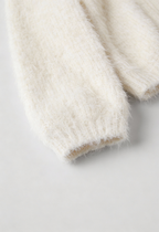 Sophia | Cozy White Knit Cardigan with Ribbed Hem - Lumina