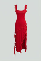 Sophia | Elegant Backless Design with High Slit Maxi Dress - Lumina