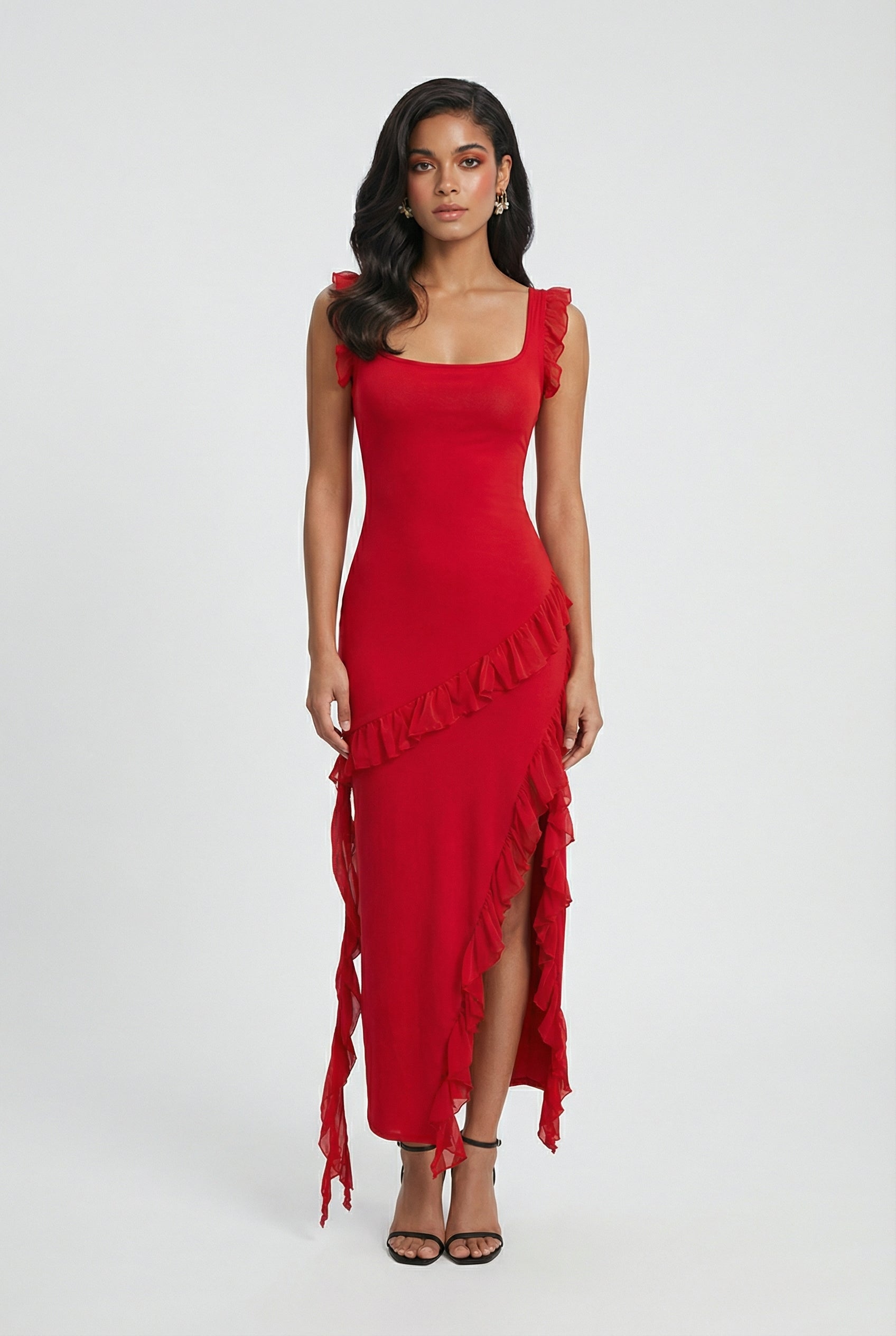 Sophia | Elegant Backless Design with High Slit Maxi Dress - Lumina