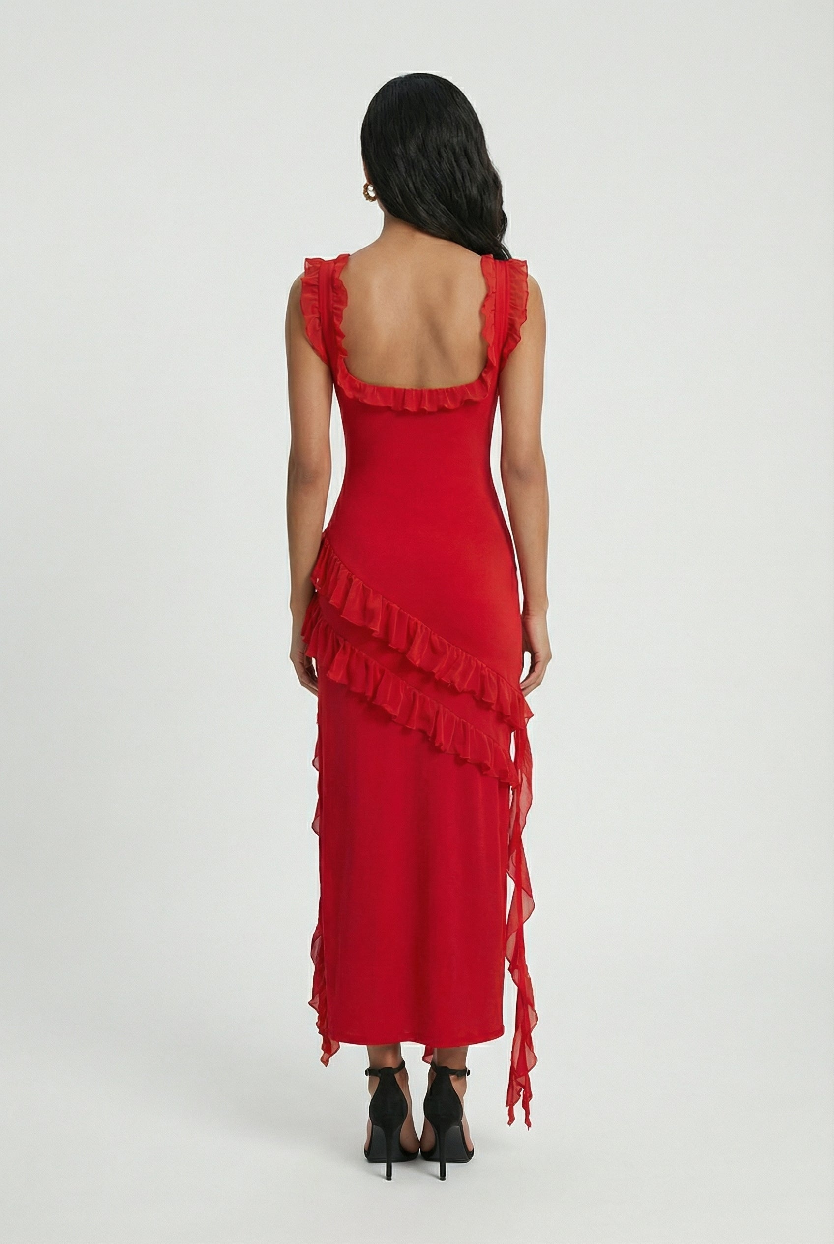 Sophia | Elegant Backless Design with High Slit Maxi Dress - Lumina