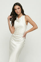 Sophia | Elegant Beige Summer Dress with Adjustable Fit - Lumina