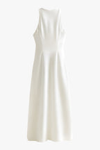 Sophia | Elegant Beige Summer Dress with Adjustable Fit - Lumina