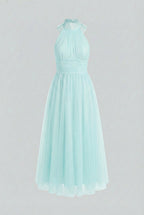 Sophia | Elegant Blue Midi Dress with Flattering Silhouette - Lumina
