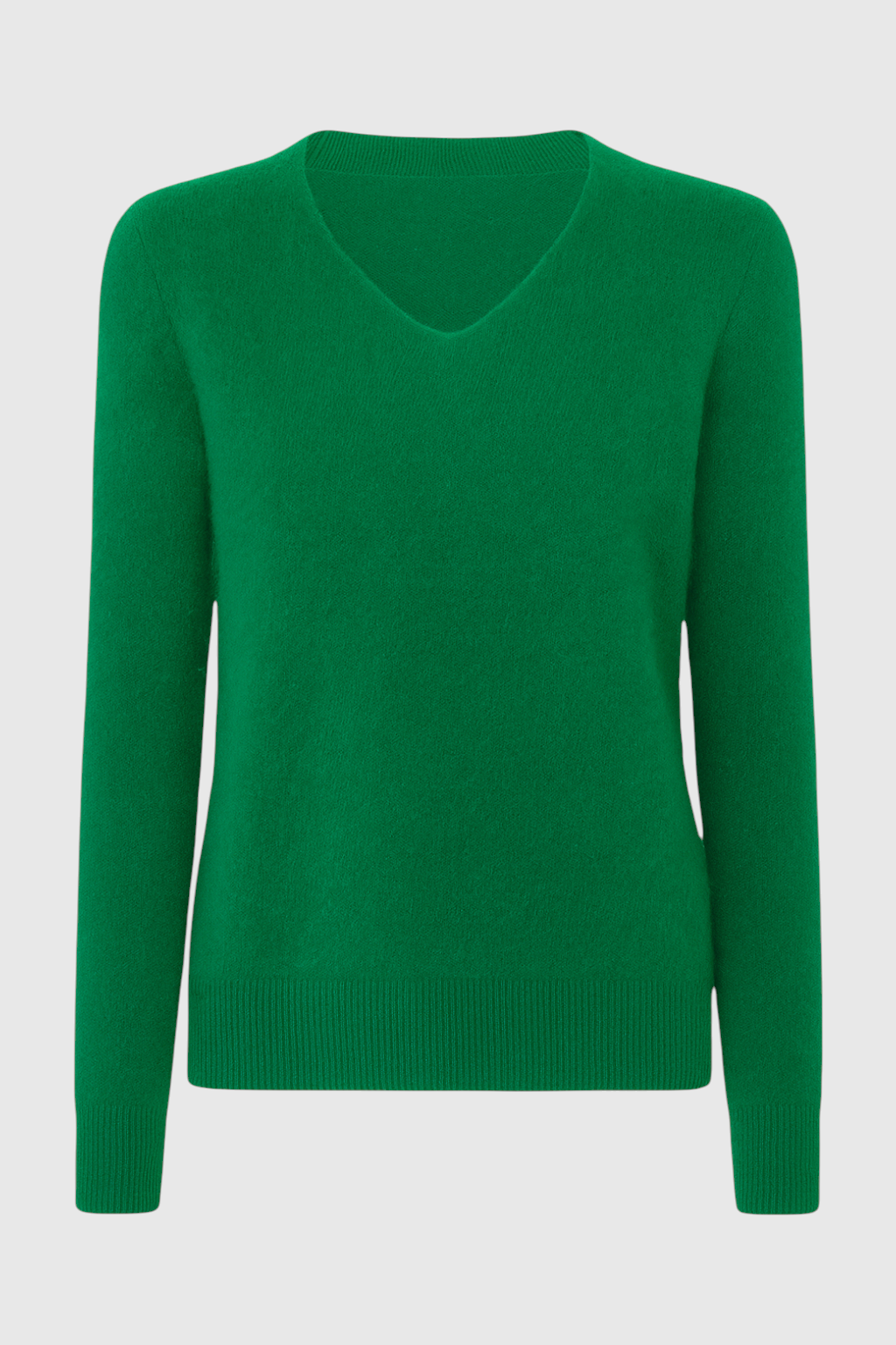 Sophia | Elegant Green V-Neck Sweater with Fitted Silhouette - Lumina