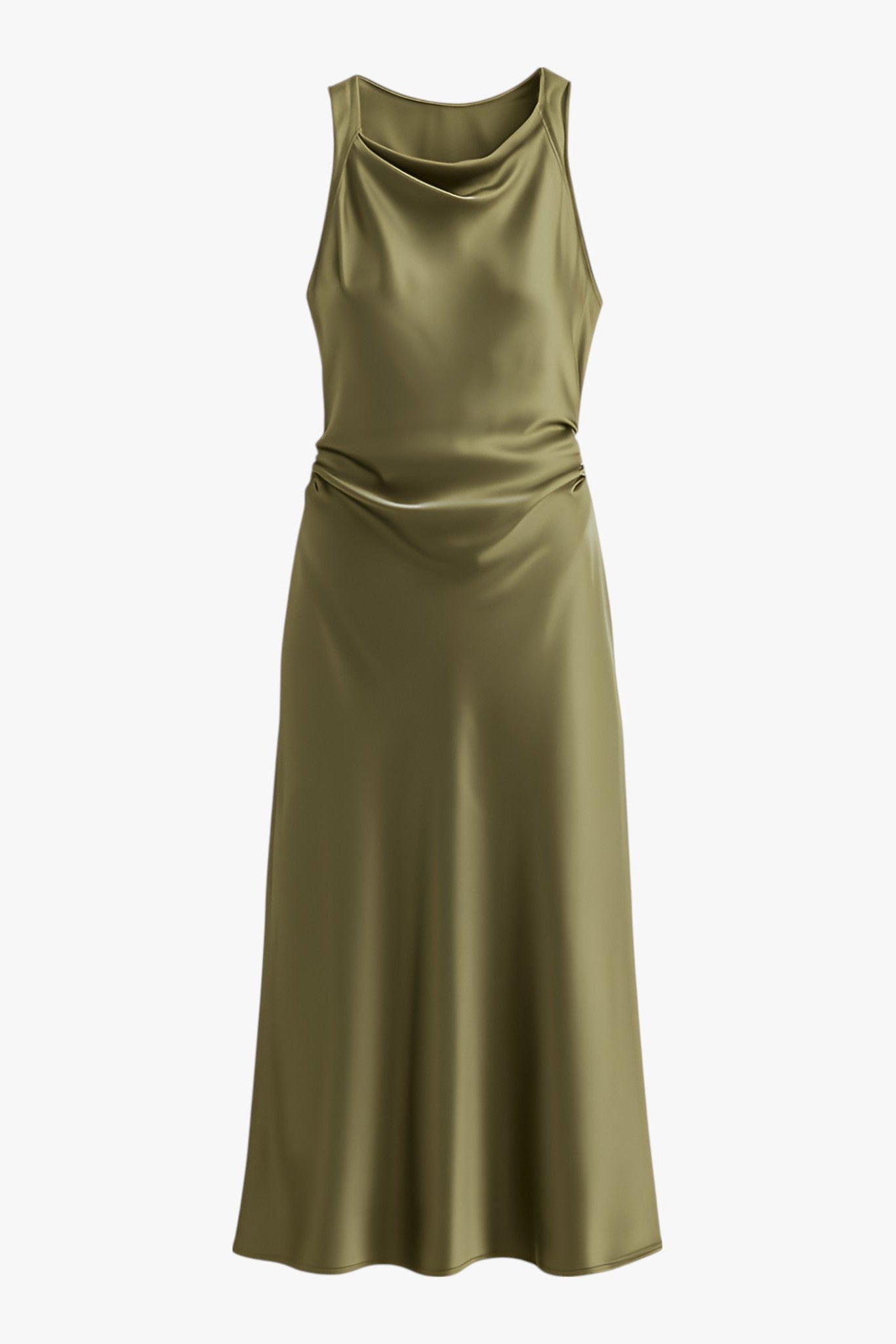 Sophia | Elegant Olive Green Maxi Dress with Adjustable Fit - Lumina