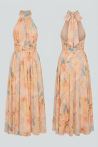 Sophia | Elegant Peach Maxi Dress with Flattering Silhouette - Lumina