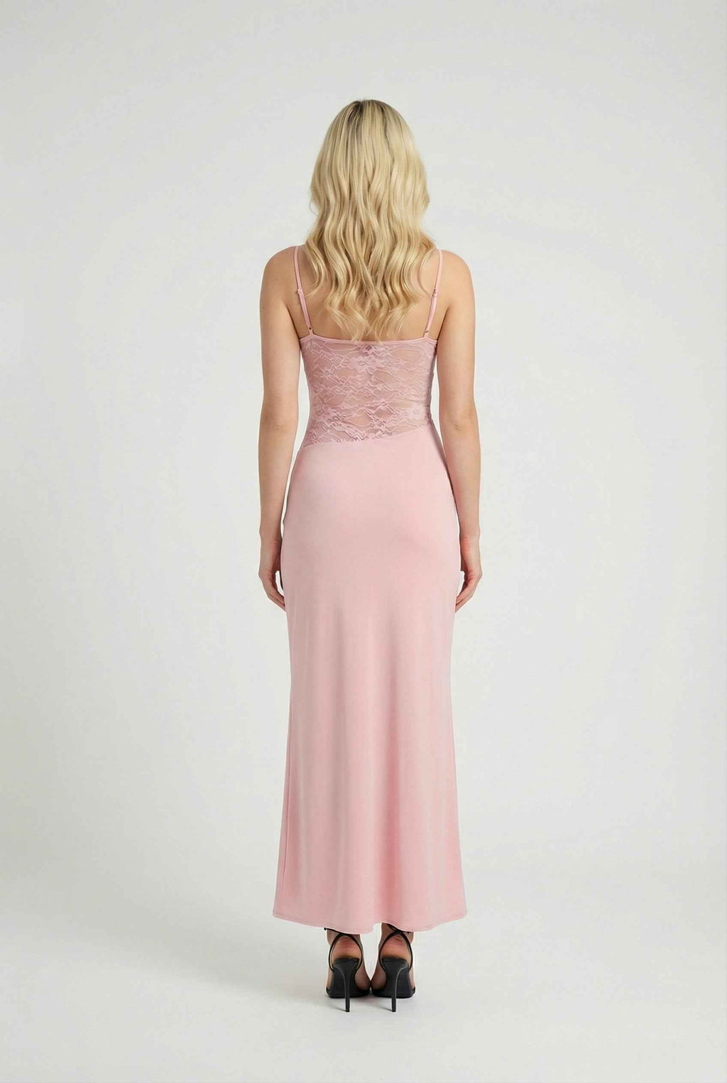 Sophia | Elegant Pink Lace Summer Dress with Versatile Fit - Lumina