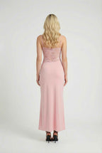 Sophia | Elegant Pink Lace Summer Dress with Versatile Fit - Lumina