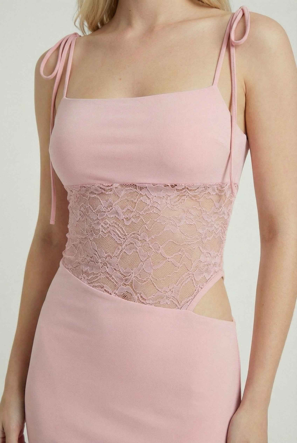 Sophia | Elegant Pink Lace Summer Dress with Versatile Fit - Lumina
