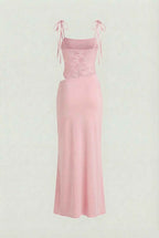 Sophia | Elegant Pink Lace Summer Dress with Versatile Fit - Lumina