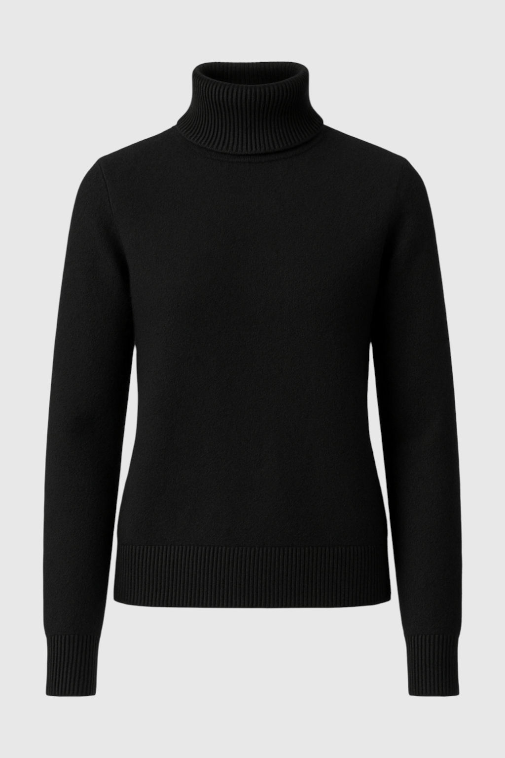 Sophia | Elegant Slim Fit Black Turtleneck Sweater - Lumina
