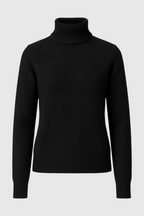 Sophia | Elegant Slim Fit Black Turtleneck Sweater - Lumina