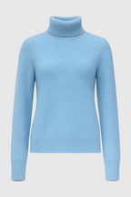 Sophia | Elegant Slim Fit Turtleneck Sweater in Blue - Lumina